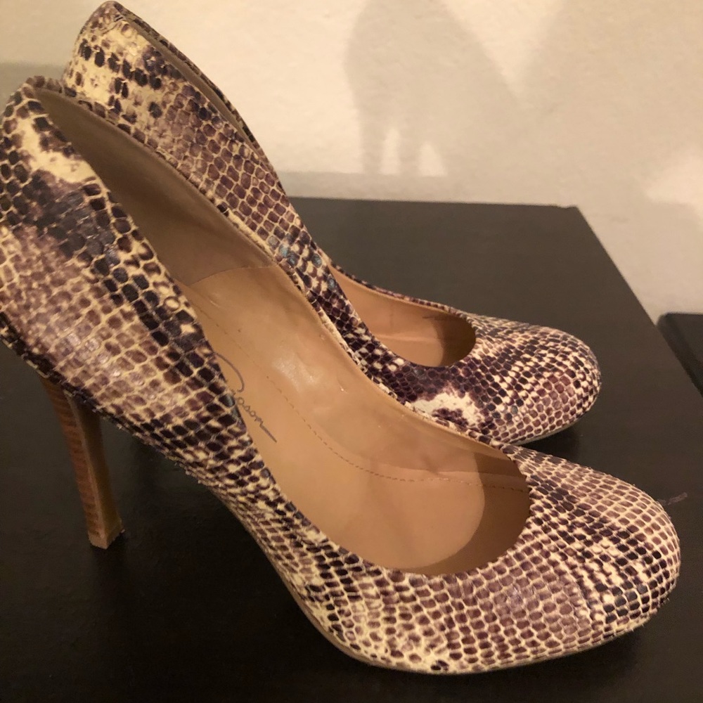 Faux snake skin Jessica Simpson heels